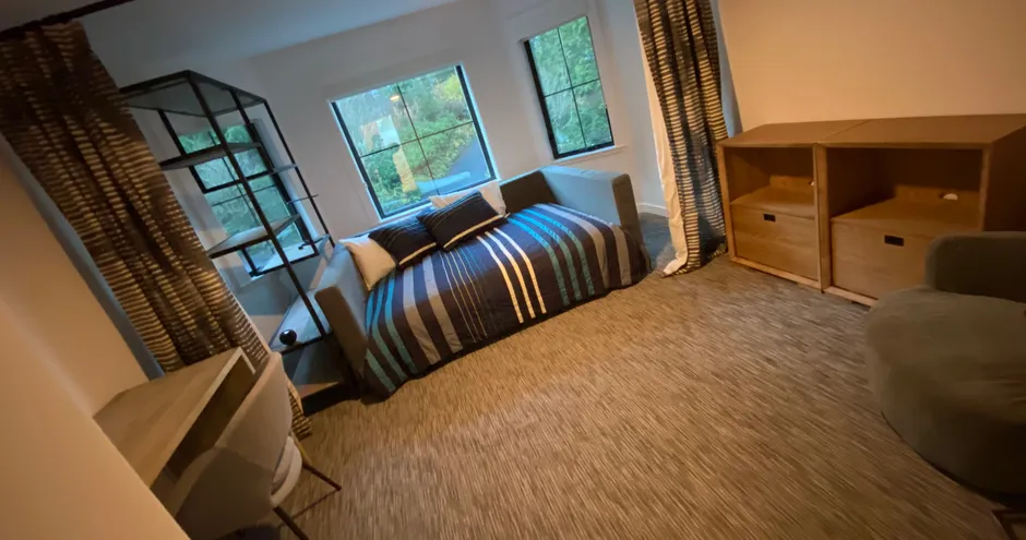 Furnished bedroom staged by More Than Freights